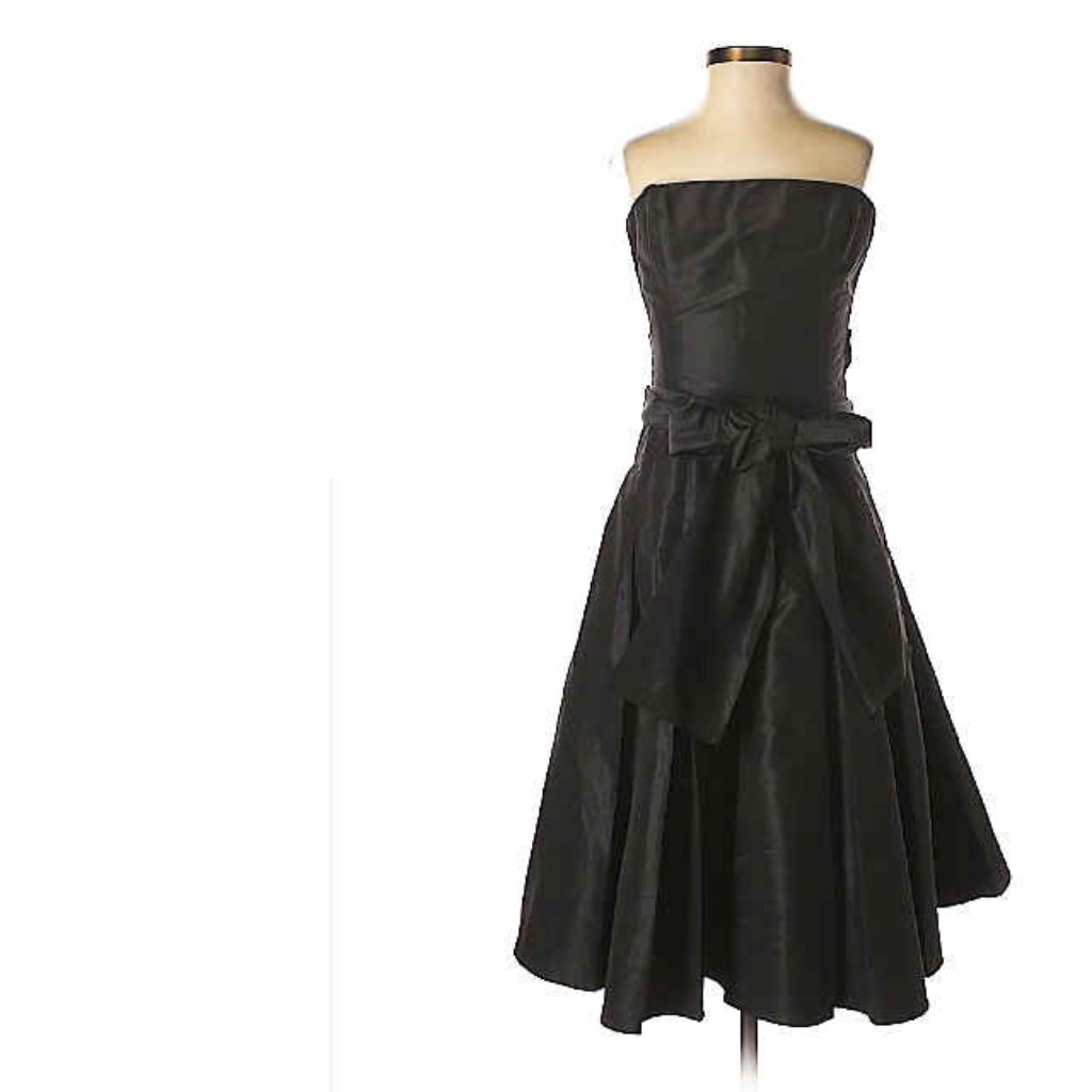 80's Prom! Black Strapless Bcbg Max Azria Sash Dress Sz 2 Nwt